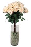 27" Real Touch Pink Rose Artificial Flower with 4" Bloom – Lifelike Faux Floral Decor