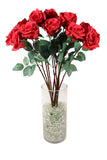 12PC 27” Real Touch Red Rose – 4” Diameter Artificial Flower