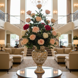 12pc 27” Real Touch Mauve Rose – 4” Diameter Artificial Flower