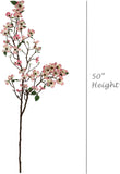 Dogwood Branch with Silk Flowers and Green Leaves - 50"