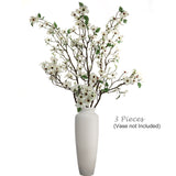 Dogwood Branch with Silk Flowers and Green Leaves - 50"