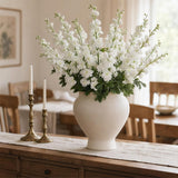 Artificial Silk Delphinium Stem, 28 Flowers & 9 Leaves, 40"