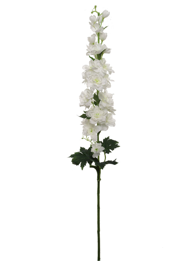 Artificial Silk Delphinium Stem, 28 Flowers & 9 Leaves, 40"