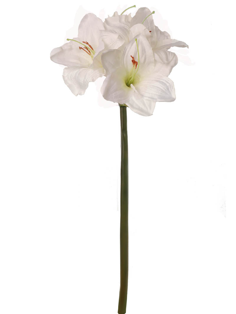 Set of 12 Luxurious 28" White Amaryllis Flowers - Perfect for Elegant Home Decor and Special Occasions - Top Quality Lifelike Silk Flowers