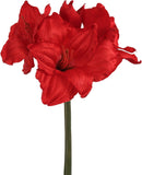 Red Artificial Amaryllis Flower Stem 28 Inch Faux Silk Plant