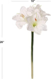 White Amaryllis Artificial Flower 28 Inch Faux Silk