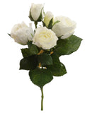 Elegant Set of 24 White Rose Sprays - 15 Inch Artificial Flower Ensemble with 4 Blooms & 1 Bud - Ideal for Stylish Home Decor, Weddings, and Celebrations