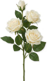 3-Piece 16" Artificial White Rose Silk Spray Set for Home Decor, Weddings & Centerpieces