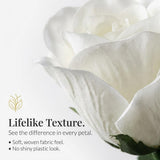 White Faux Rose Sprays, Set of 24