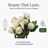 3-Piece 16" Artificial White Rose Silk Spray Set for Home Decor, Weddings & Centerpieces
