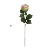 20" Lifelike Green Pink Artificial Rose Bud - Elegant Floral Decor for Home, Office & Events - Romantic & Realistic Flower Centerpiece - Perfect Gift, Floral Home by Artificial Flowers