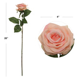 Gorgeous 20-inch Pink Open Rose with 4" Diameter - Ideal for Weddings, Home Decor, and Thoughtful Gifts, Floral Home by Artificial Flowers