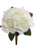 Set of 12 Premium 14" Cream Rose Bouquets – Handcrafted Floral Decor for Weddings, Events, Home – Luxurious & Lifelike Silk Flowers