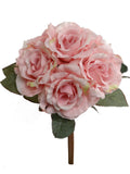 Enchanting 14" Pink Rose Bouquet - 6 Flowers - 12 Piece Set for Exquisite Floral Arrangements - Beautiful Pink Rose Collection