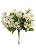 14" Cream Daisy Bundle Set - 24 Luxurious Realistic Artificial Flowers for Elegant Home Decor