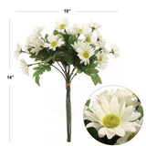 Delightful 14" Cream White Daisy Bundle - Charming Faux Floral Accent for Home Décor, Bouquets & Centerpieces