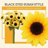 Yellow Artificial Black-Eyed Susan Bouquet - 14"