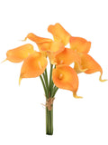 Vibrant Orange Real Touch Calla Lily Bundle - Lifelike Artificial Flowers for Weddings, Centerpieces, and Home Decor