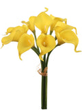 Sunny Yellow Real Touch Calla Lily Bundle - Lifelike Artificial Flowers for Weddings, Centerpieces, and Home Decor