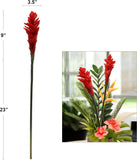Red Fake Ginger Flower - 32"