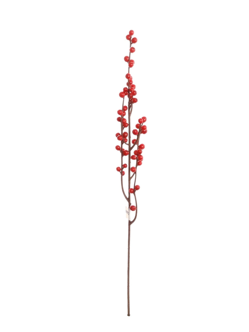 18.5" Waterproof Red Berry Stem - All-Weather Decorative Accent for Indoor & Outdoor Displays, Festive Holidays & Seasonal Decor - Trending Versatile Accessory