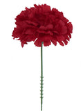 Burgundy Silk Carnation Picks - 3.5" Flower Heads & 5" Stems (100 Pack Box)