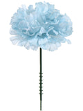 Blue Silk Carnation Picks - 3.5" Flower Heads & 5" Stems (100 Pack Box)