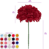 Burgundy Silk Carnation Picks - 3.5" Flower Heads & 5" Stems (100 Pack Box), Floral Home by Artificial Flowers