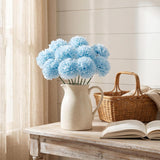 100 Pack Artificial Carnations - Bulk Silk Flowers for Weddings, Mother's Day, Graduations, Easter & Memorial Day - 3.5" Heads, 5" Stems, Real Touch Petals, - Blue
