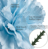 100 Pack Artificial Carnations - Bulk Silk Flowers for Weddings, Mother's Day, Graduations, Easter & Memorial Day - 3.5" Heads, 5" Stems, Real Touch Petals, - Blue