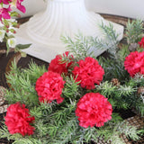 100 Pack Artificial Carnations - Bulk Silk Flowers for Weddings, Mother's Day, Graduations, Easter & Memorial Day - 3.5" Heads, 5" Stems, Real Touch Petals, - Fuschsia
