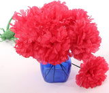 100 Pack Artificial Carnations - Bulk Silk Flowers for Weddings, Mother's Day, Graduations, Easter & Memorial Day - 3.5" Heads, 5" Stems, Real Touch Petals, - Fuschsia