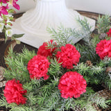 FUCHSIA SILK CARNATION PICKS - 3.5" FLOWER HEADS & 5" STEMS (100 PACK BOX), Floral Home by Artificial Flowers