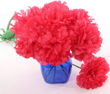 FUCHSIA SILK CARNATION PICKS - 3.5" FLOWER HEADS & 5" STEMS (100 PACK BOX), Floral Home by Artificial Flowers
