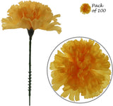 GOLD SILK CARNATION PICKS - 3.5" FLOWER HEADS & 5" STEMS (100 PACK BOX), Floral Home by Artificial Flowers