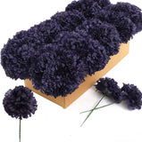 NAVY BLUE SILK CARNATION PICKS - 3.5" FLOWER HEADS & 5" STEMS (100 PACK BOX), Floral Home by Artificial Flowers