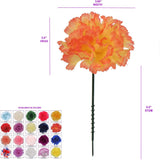 ORANGE SILK CARNATION PICKS - 3.5" FLOWER HEADS & 5" STEMS (100 PACK BOX), Floral Home by Artificial Flowers
