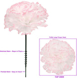 PEPPERMINT SILK CARNATION PICKS - 3.5" FLOWER HEADS & 5" STEMS (100 PACK BOX), Floral Home by Artificial Flowers