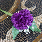 PURPLE SILK CARNATION PICKS - 3.5" FLOWER HEADS & 5" STEMS (100 PACK BOX), Floral Home by Artificial Flowers