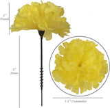 YELLOW SILK CARNATION PICKS - 3.5" FLOWER HEADS & 5" STEMS (100 PACK BOX), Floral Home by Artificial Flowers