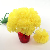 YELLOW SILK CARNATION PICKS - 3.5" FLOWER HEADS & 5" STEMS (100 PACK BOX), Floral Home by Artificial Flowers