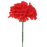 Vibrant Red 4" Dia Carnation Pick - Eye-catching Faux Flower for Home Decor, Weddings & Events - Striking Silk Floral Detail, Floral Home by Artificial Flowers