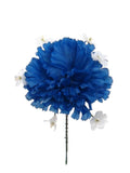 Luxurious 4.25" Royal Blue Carnation & Gyp Floral Display - Vibrant 5" Stem Silk Flowers for Home Decor, Events, and DIY Crafts