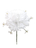 Elegant 4.25" White Carnation & Gyp Bouquet - Lifelike 5" Stem Silk Flowers for Home Decor, Weddings, and Centerpieces