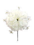 Candle White Silk Carnation & Gypsophila Picks - 4.25