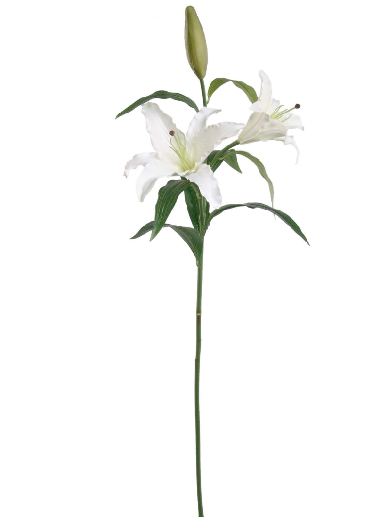 Exquisite Cream Casablanca Lily Set - Realistic Artificial Flowers for Home Decor, Weddings, and Events - Elegant White Blooms, Lifelike Design, Versatile Floral Arrangements