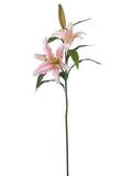 Elegant Pink-White Casablanca Lily Set - Realistic Artificial Flowers for Home Decor, Weddings, and Events - Soft Pink and White Blooms, Lifelike Design, Versatile Floral Arrangements