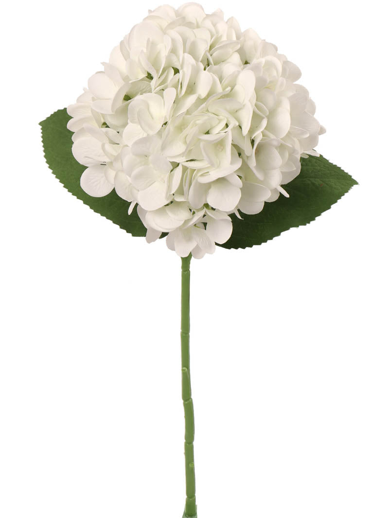18-Inch Timeless White Hydrangea Stem Set (12 Pcs) - Classic 7-Inch Blooms - Ideal for Elegant Home Decor, Wedding Arrangements & Special Event Floral Displays