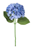 18" Median Blue Hydrangea Stem with 7" Bloom – Realistic Artificial Silk Flower for Home, Wedding & Event Decoration