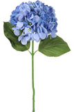 18" Median Blue Hydrangea Stem with 7" Bloom – Realistic Artificial Silk Flower for Home, Wedding & Event Decoration